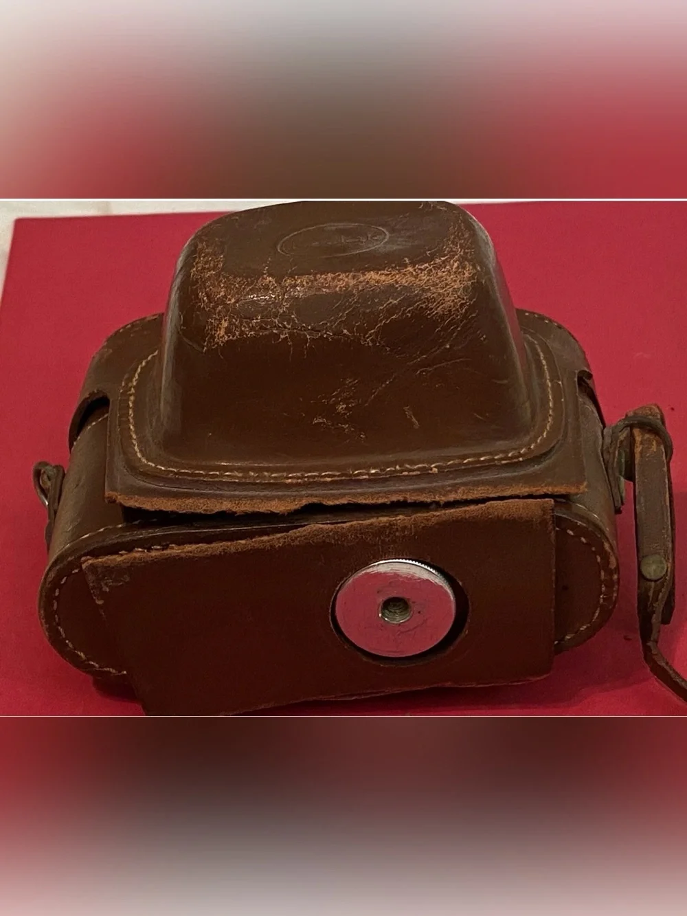 Vintage Kodak Signet 35 Camera with Brown Leather Case and Silver Metal Body